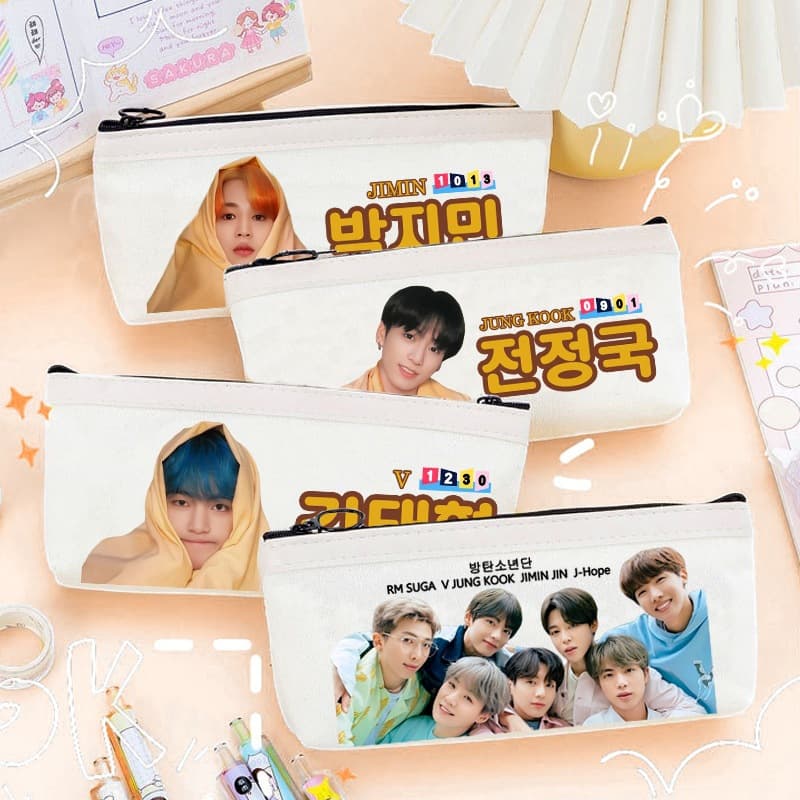 BTS Merchandise V Kim Taehyung Jungkook RM Min Yoongi Japanese-style Fresh Pencil Case 306