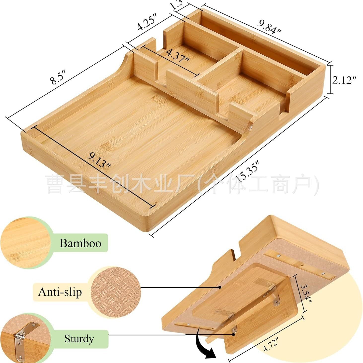Cross-Border Bamboo Folding Table Lazy Table Home Breakfast Tray Adjustable Bamboo Sofa Snack Tray
