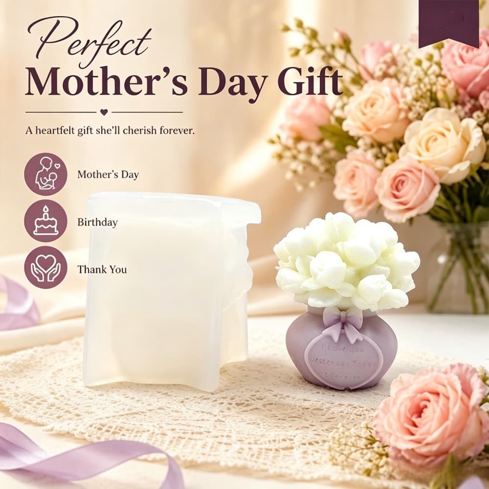 Bow vase silicone mold scented candle resin plaster DIY floral storage jar pouring mold