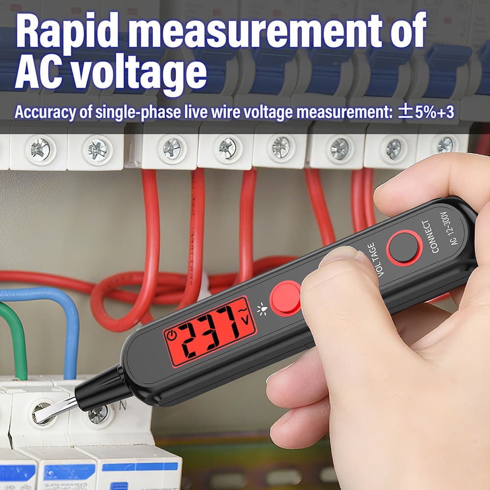 Smart Induction Digital Display Voltage Tester Pen, AC/DC Voltage Detection, Continuity Testing, Live/Neutral Wire Tester, Electrician's Specialized Test Pen