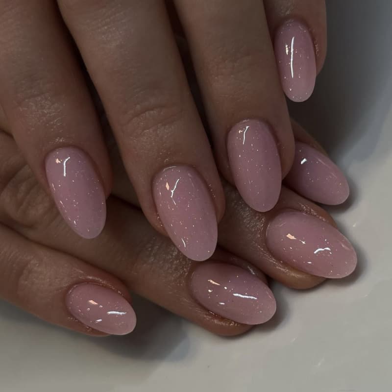 Minimalist Short Round Press-On Nails, Hot-Selling Export Fake Nails with Glitter Shine, Wearable Nail Tips