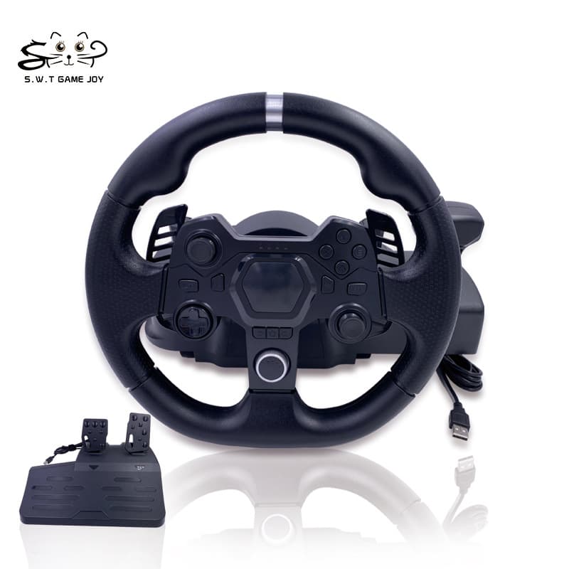 7-in-1 Cross-Border Gaming Steering Wheel Compatible with PC/PS3/PS4/Xbox One/S/Xbox 360/Switch