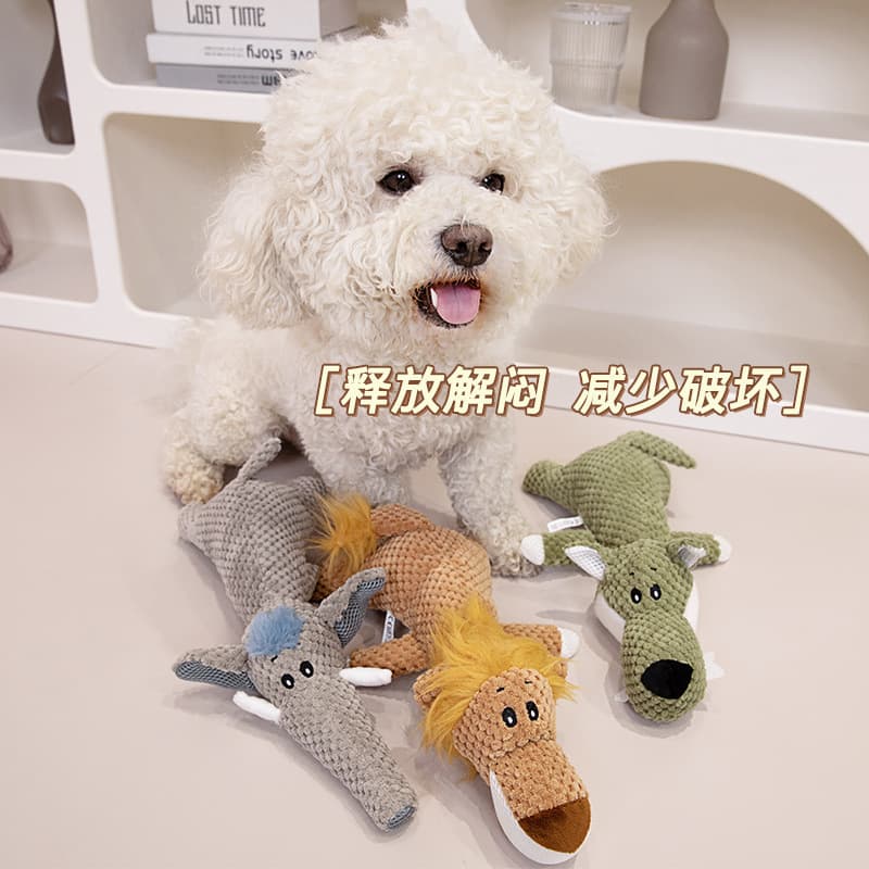 Plush Toy Bone for Dogs And Cats Teething Toy Sound Making Plush Material Chew Resistant Boredom Buster Medium Large Small Sizes