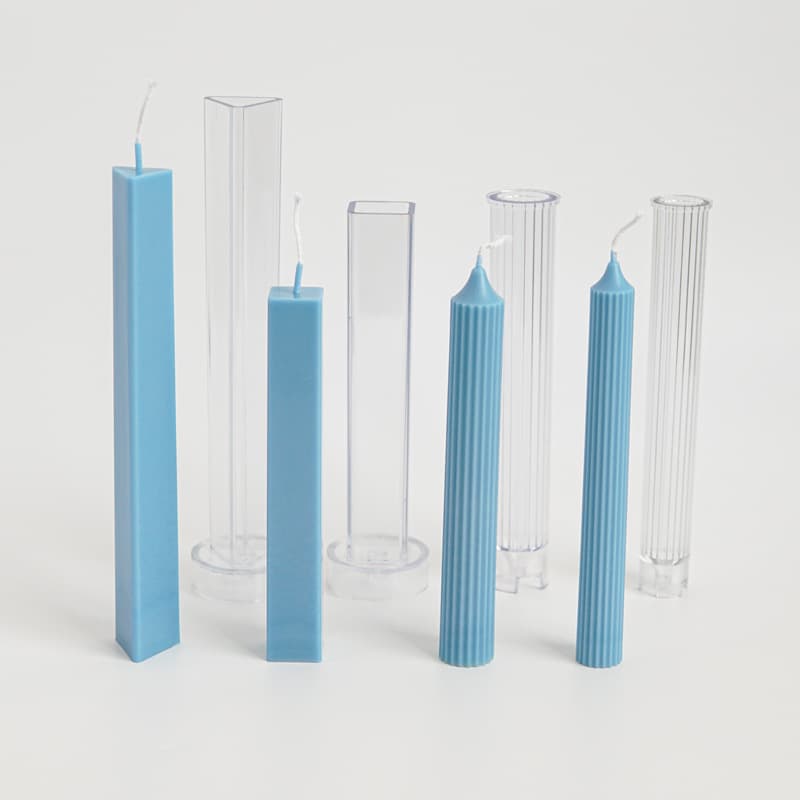 DIY Aromatherapy Candle Triangle Rectangular Long Bar Candle Sharp Top Vertical Stripe PC Acrylic Plastic Mold
