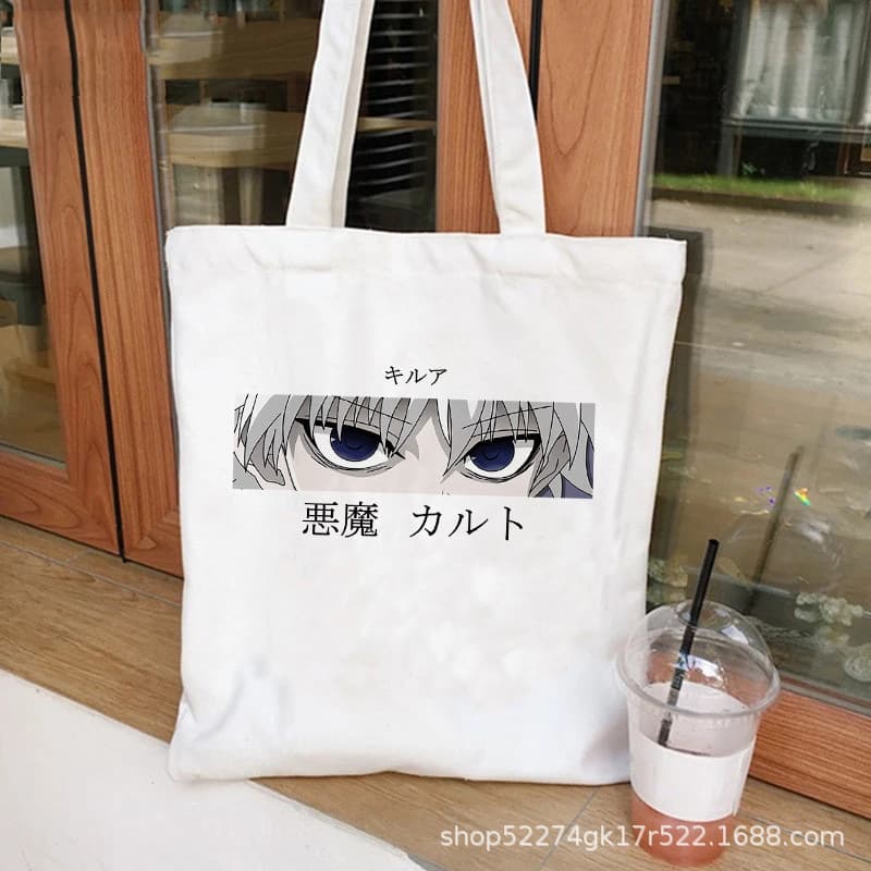 Hunter X Hunter Anime Printed Canvas Shoulder Bag Student Handbag Shopping Bag Foldable Heat Transfer No Side Bottom Africa
