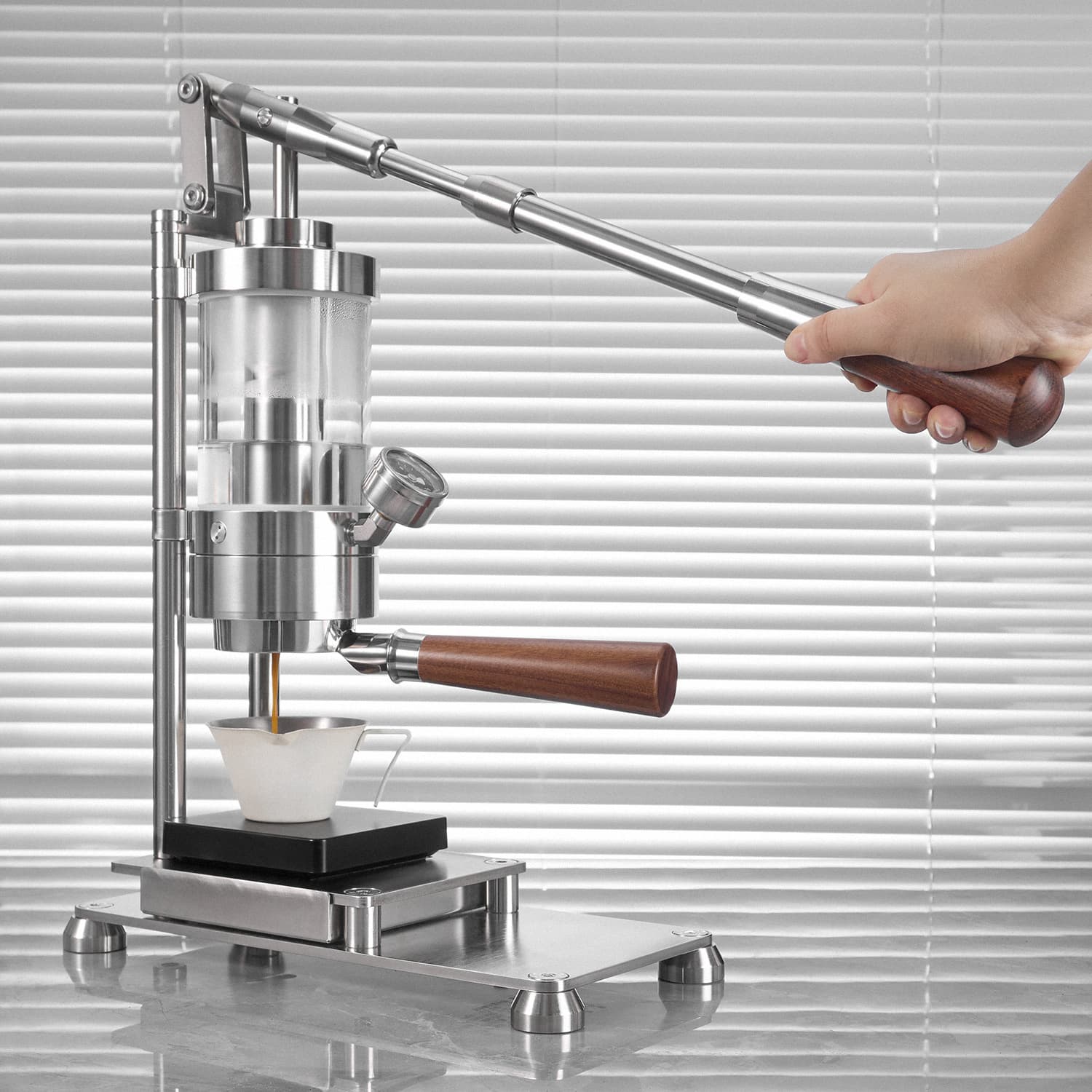 Italian Manual Lever Espresso Machine 58mm Pull Rod Concentrated Extraction Machine Small Home Unplugged Manual Transformer Tool