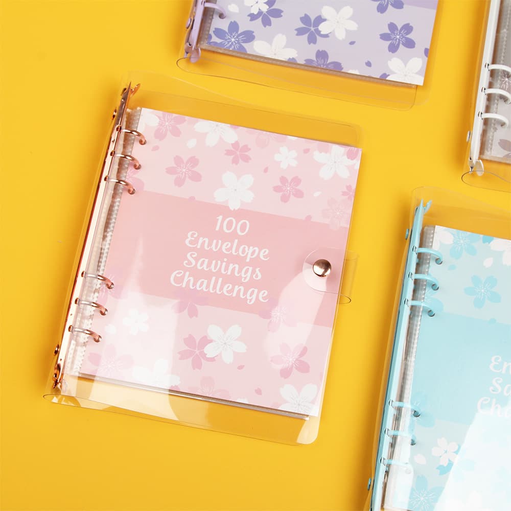 100 Envelope Challenge Binder Notebook - 100-Day Money Saving Cash Journal