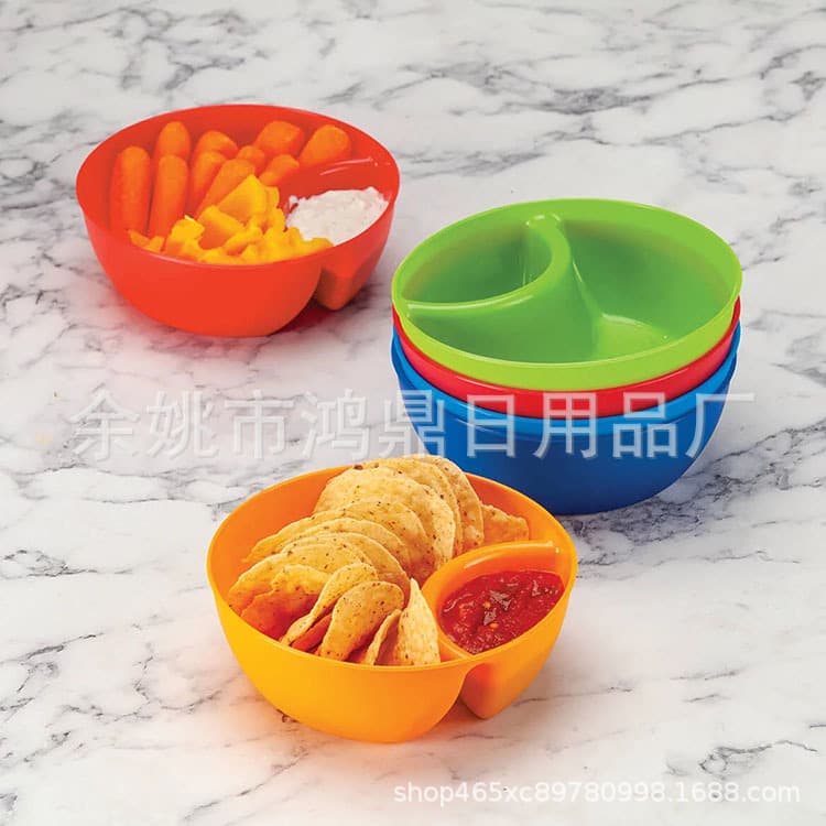 Plastic French Fry Bowl Snack Bowl Partitioned Dipping Sauce Seasoning Cup French Fry Cup Potato Chip Oatmeal Dish