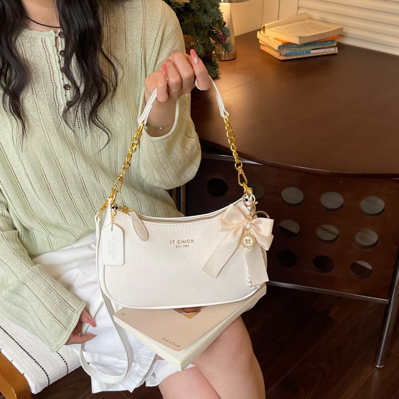 Women's Trendy Shoulder Bag, Fashionable Underarm Bag, Niche Chain Stitching Handbag, Minimalist Style Crossbody Bag