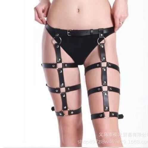 Adult Products Women's Fetish Clothing Belt Leg Binding Stage Performance Prop Restraint Leather Apparel Accessories