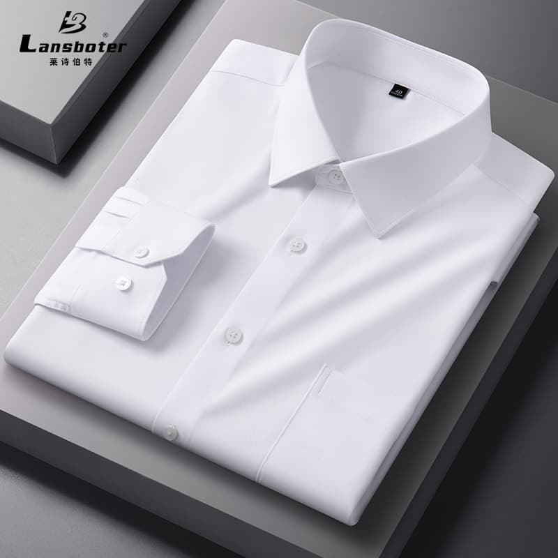 Pocket Shirt Spring Autumn Modal Long Sleeve Shirt Men's Simple Comfortable Breathable Business Formal Shirt Men