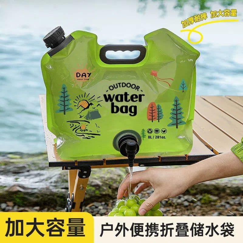 Large Capacity Collapsible Water Bag, Outdoor Portable Water Storage, Hiking Bucket, Camping Travel Plastic Soft Water Container