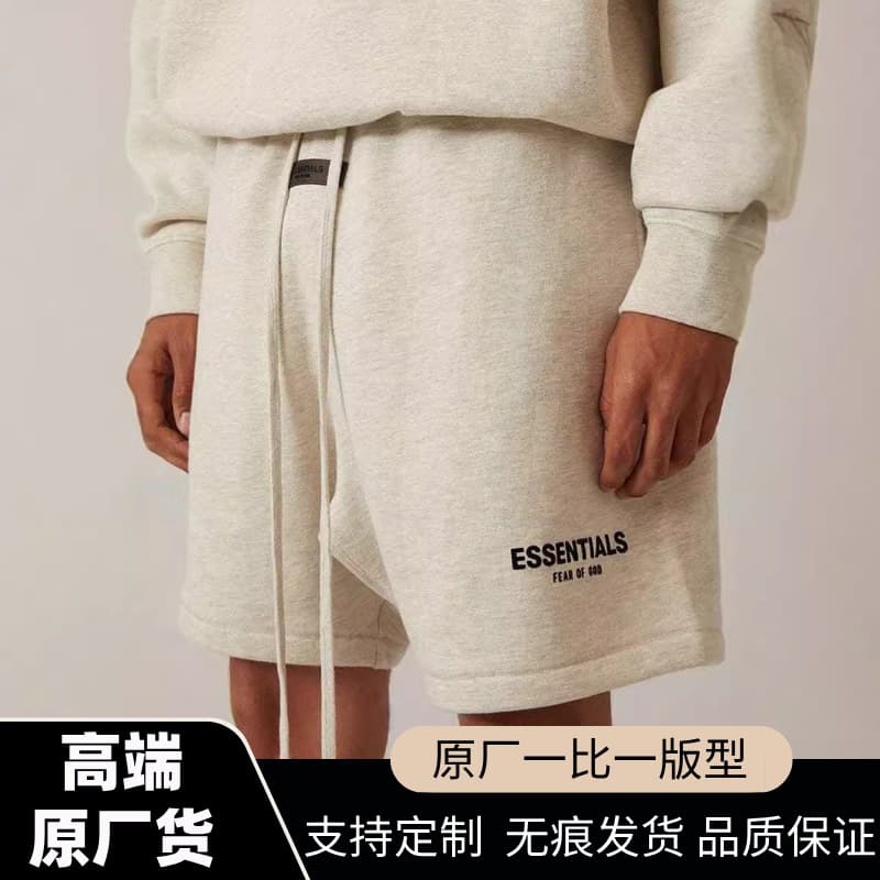 ESSENTIALS shorts multi-line high street fashion brand printing casual five-point sports terry shorts for men and women foreign trade