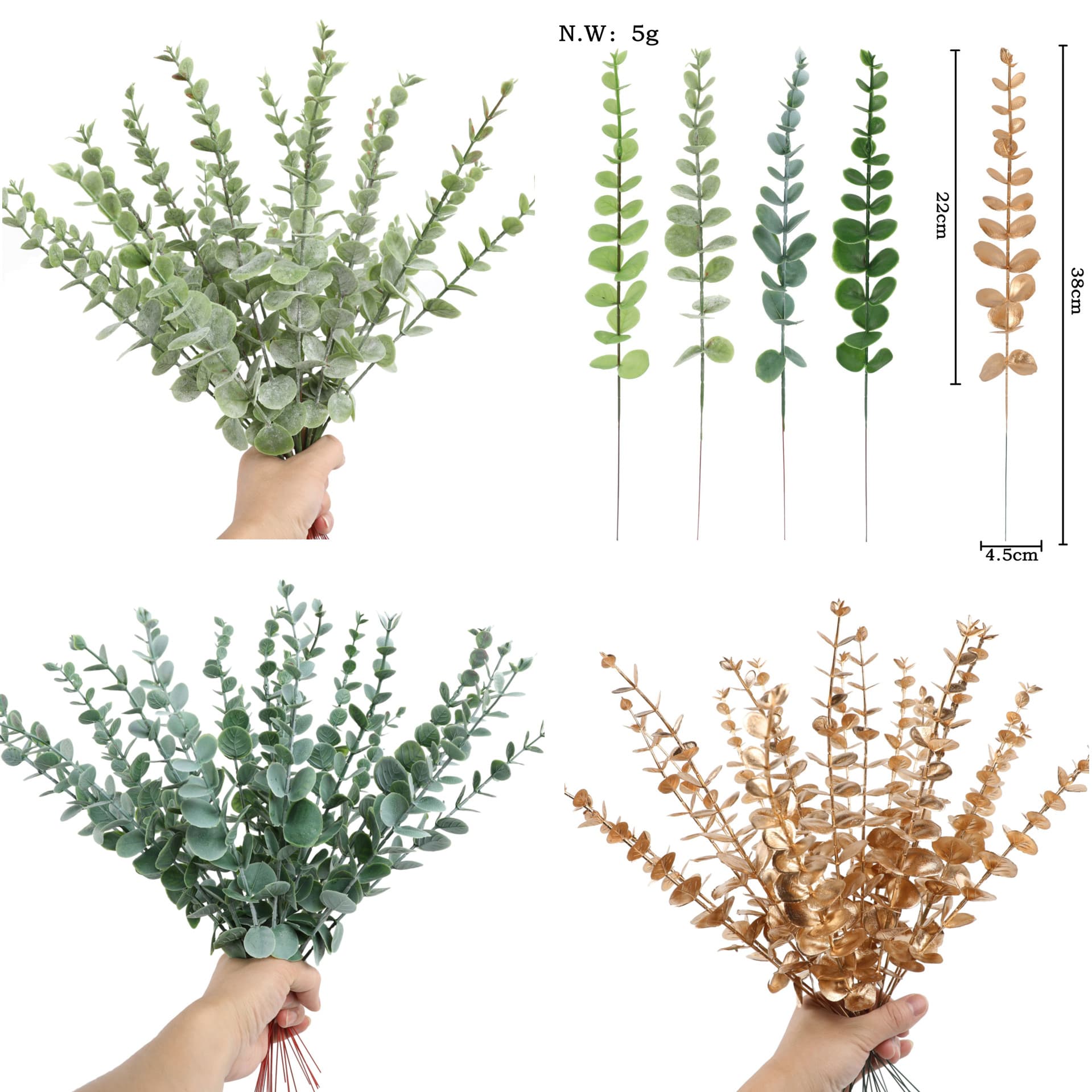 Artificial Eucalyptus Branch for Wedding Home Decoration Floral Arrangement DIY Fake Flowers Wholesale