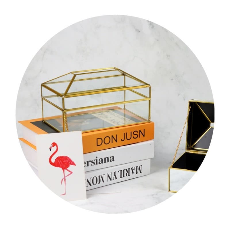 Manufacturer Supplies Geometric Glass Flower Room Glass Tissue Box Living Room Bedroom Decoration Tissue Box