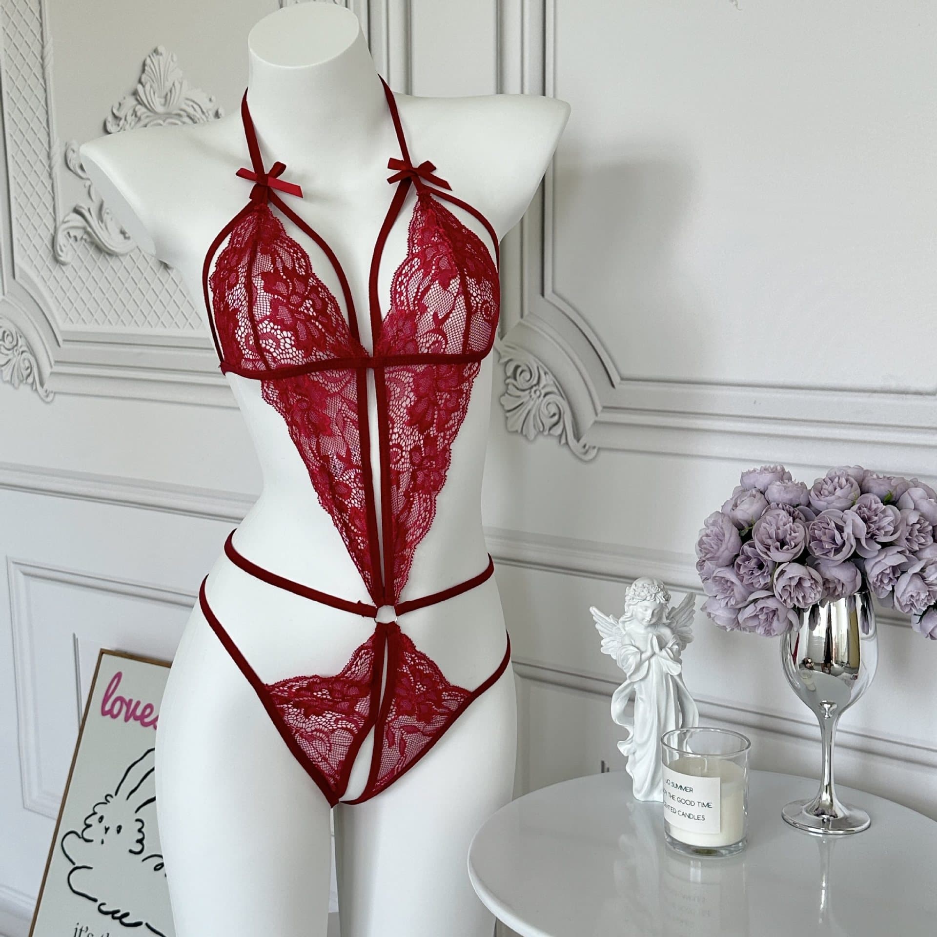 Lingerie Small Bust Sexy Bodysuit Quick-Release Temptation Bedtime Nightwear Women Passion Set New Style