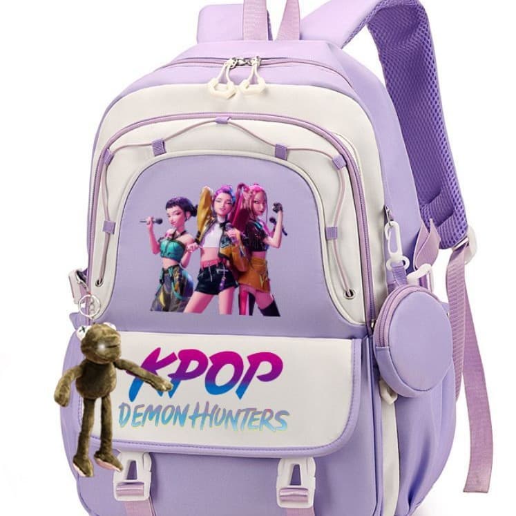 2025 Kpop Huntress Girl Group Backpack for Boys and Girls Grades 3-6 Versatile Lightweight Large Capacity