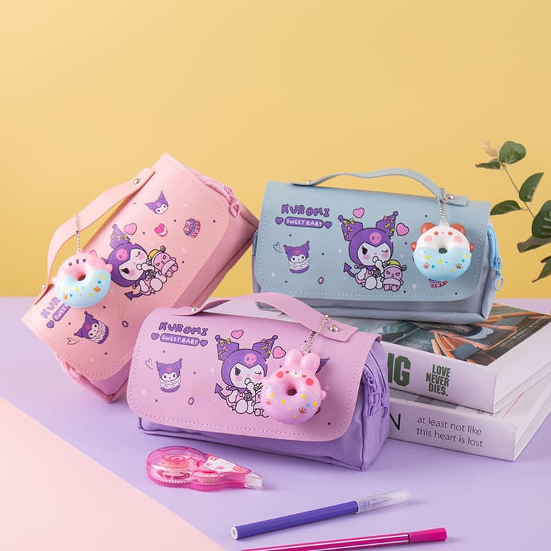 Cartoon large-capacity practical pencil bag, portable high-looking pencil case, multi-functional stationery box, classified storage bag