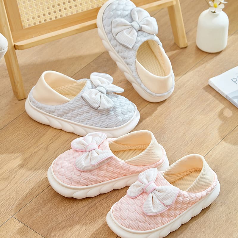 Maternity Slippers for Spring and Autumn, Postpartum Indoor Thick Sole Breathable Enclosed Heel Cotton Slippers, Women's Summer Thin Version Anti-Slip Soft Sole
