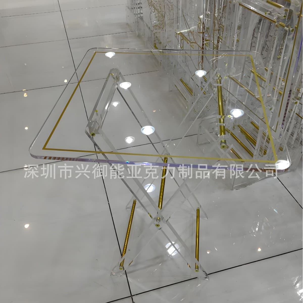 Acrylic Transparent Hot Stamping Fashion Folding Table Sets Manufacturer