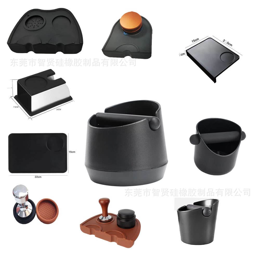 In Stock Coffee Knock Box, Silicone Tamping Mat, Stainless Steel Tamping Station, Cross-border Coffee Supplies