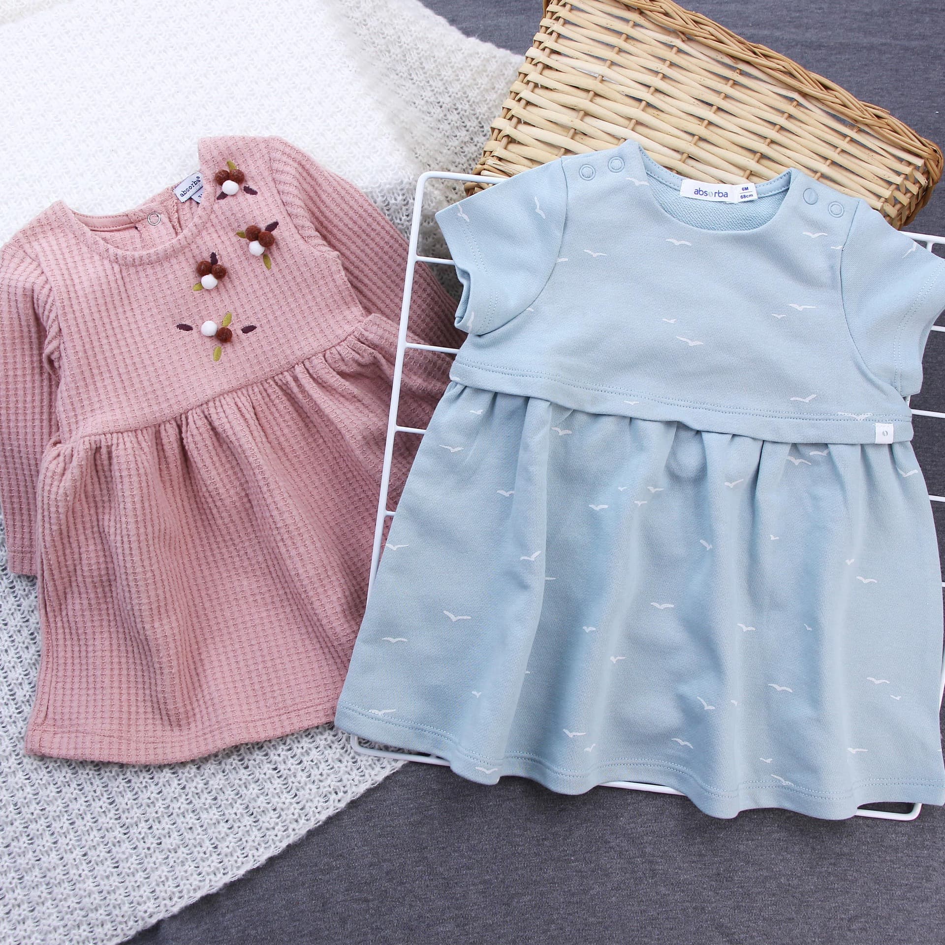 Girls Dress Spring Autumn Baby 1 Year Old Toddler Dress European American Cross-border Children's Clothing Pure Cotton Skirt