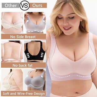 Cross-Border Wide Strap Bra Plus Size Underwear M~4XL Wide Shoulder Strap Jelly Seamless Women's Bra Cup Seamless