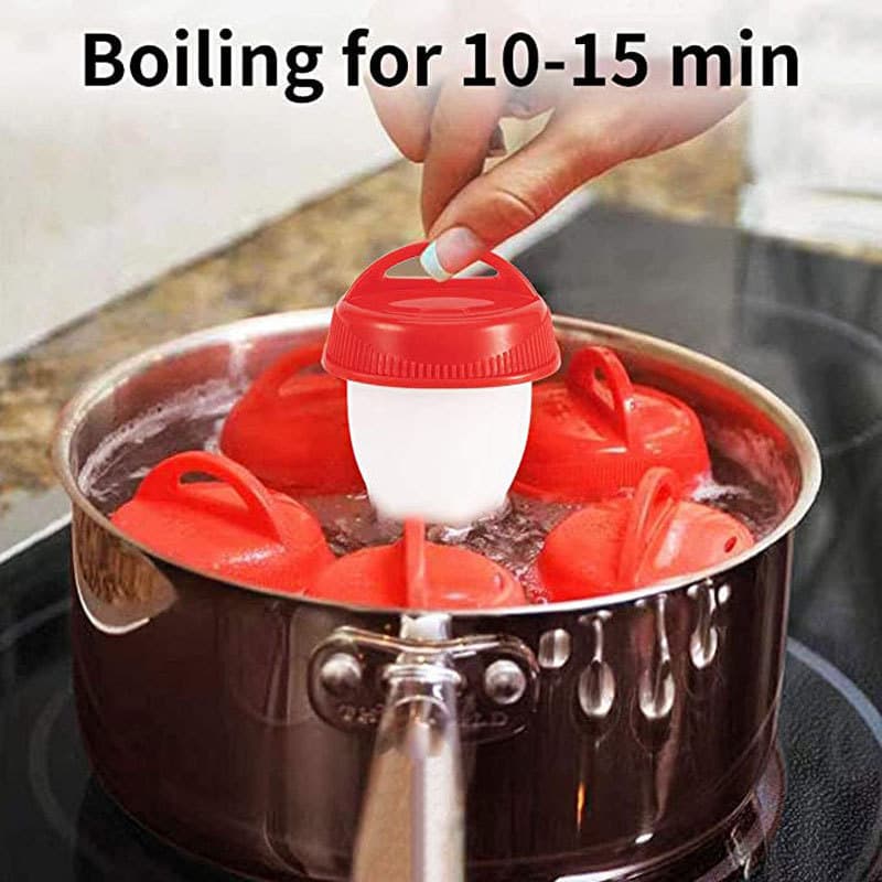 Cross-Border Factory Direct Cooking Egg Boiler Six Same Style Practical Non-Stick Silicone Egg Cup Heat-Resistant Steaming Cup Kitchen