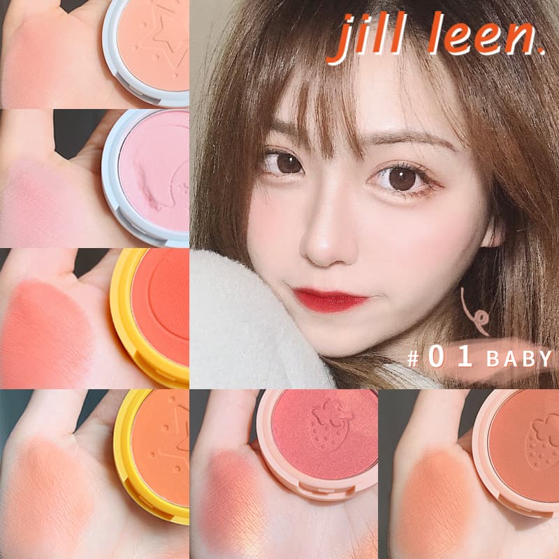 JILL LEEN Matte Blush, Blush, Matte Flesh Powder, Waterproof Blush Purple Brightening, Delicate Highlighter Rouge