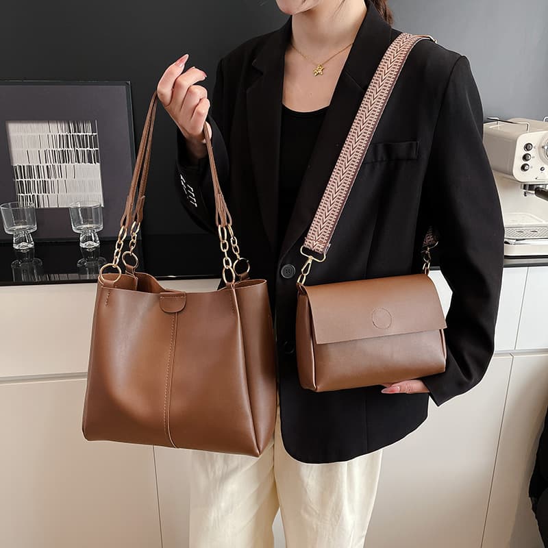 Large Capacity Mother-Child Tote Bag for Women 2026 New Style Versatile Commuter Crossbody Shoulder Bag Two-Piece Set Underarm Women's Bag
