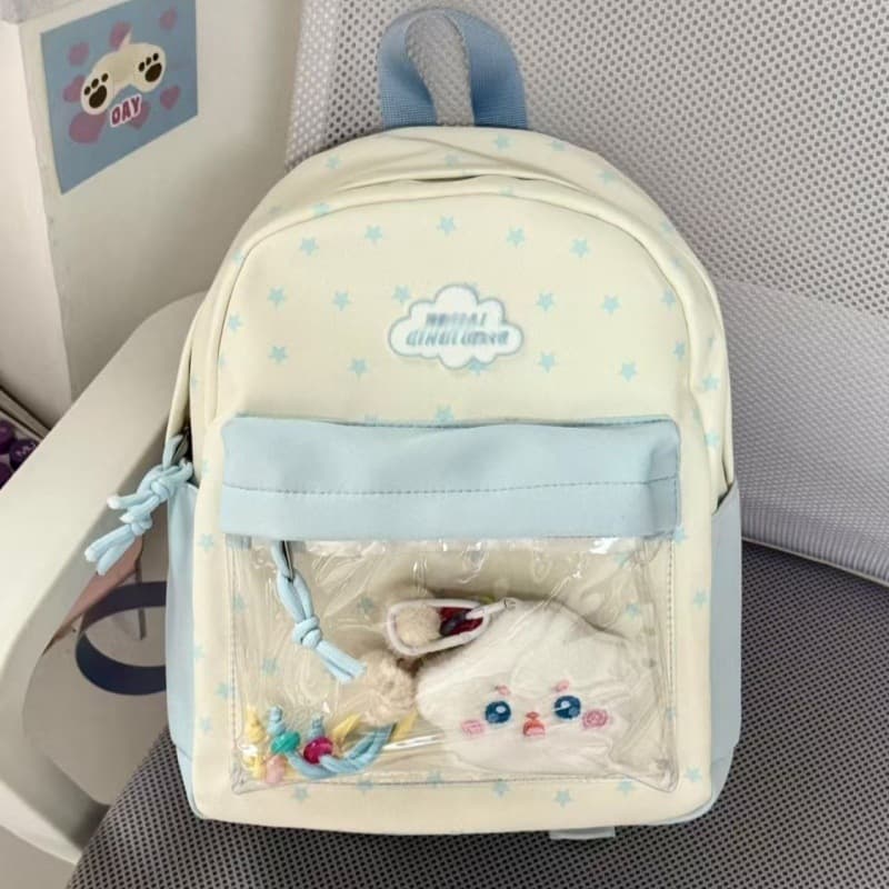 Fresh and stylish school backpack for elementary and middle school girls, casual contrast color small backpack, campus style double-shoulder bag