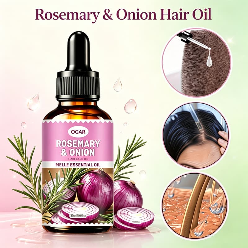 Best-selling Rosemary Onion Hair Growth Oil - Nourishes Scalp and Hair, Multi-Effect Hair Oil