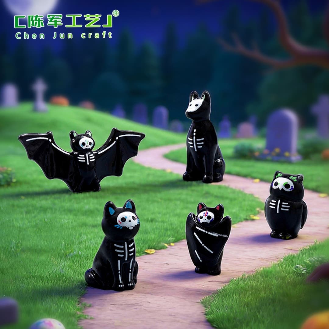 Cross-border new products Day of the Dead Owl Bat Small Animal Cute Pieces DIY Decoration Accessories Micro Landscape Small Ornaments