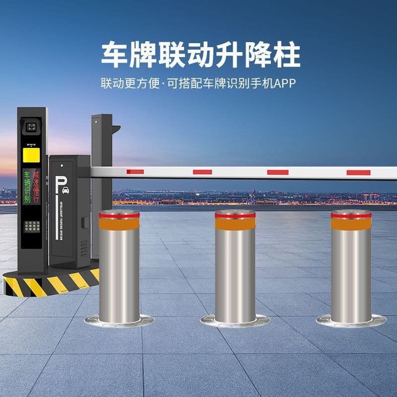Fully Automatic Hydraulic Rising Posts, Remote Control Electric Retractable Parking Ground Posts, Stainless Steel Manual Intelligent Anti-Collision Road Posts