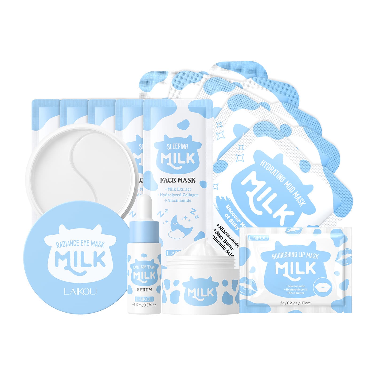 Cross-border LAIKOU Sakura Snail Milk Skincare Set Multiple Sets Freely Combinable FDA Cosmetics
