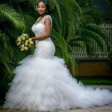 Cross-Border Foreign Trade Fishtail Wedding Dress 2026 Summer New Plus-Size Slimming White Wedding Dress Evening Gown for Women Overseas Warehouse