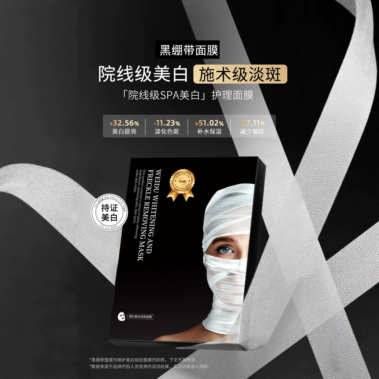 Black Bandage Mask Korean Brightening Hydrating Skin Care Anti-Wrinkle Wholesale Anti-Aging Skin