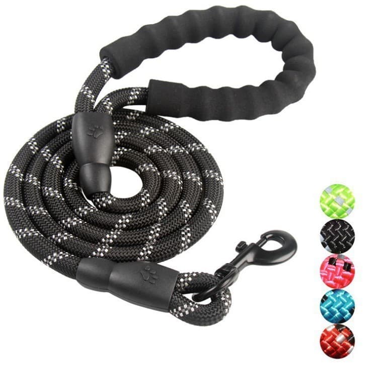 Cross-border Pet Reflective Leash Round Nylon Foam Handle Dog Leash Factory Direct