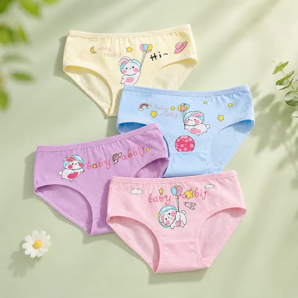 Girls' Triangle Underwear for Primary School, Pure Cotton Girls' Underwear, Cross-border Full Cotton Small to Medium Girls' Underwear