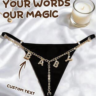 European American Rhinestone Letter Chain Panties Sexy Low Rise Women's Thong Drop Shipping