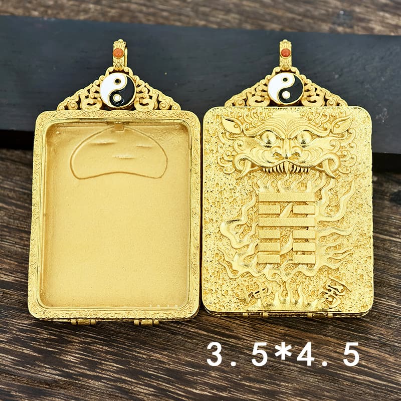 New Taoist Thangka Traditional Ethnic Style 3D Carved Dragon Tiger Mountain Golden Beast Head Wealth from All Directions Li Kun Hexagram