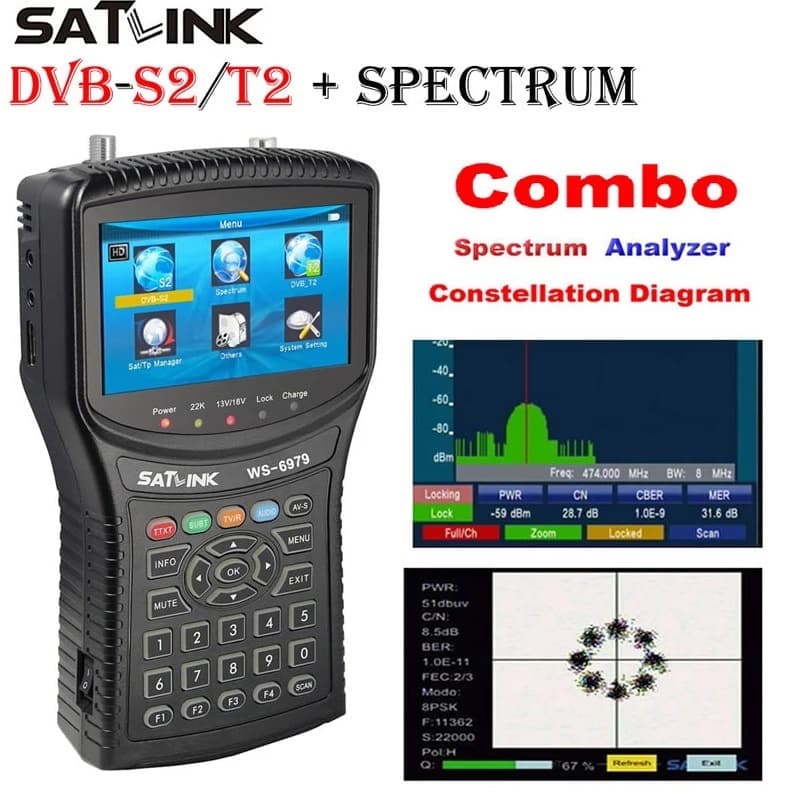 Satlink WS-6979 DVB-S2/T2 HD Digital Satellite Finder WS-7009SE Satellite Finder