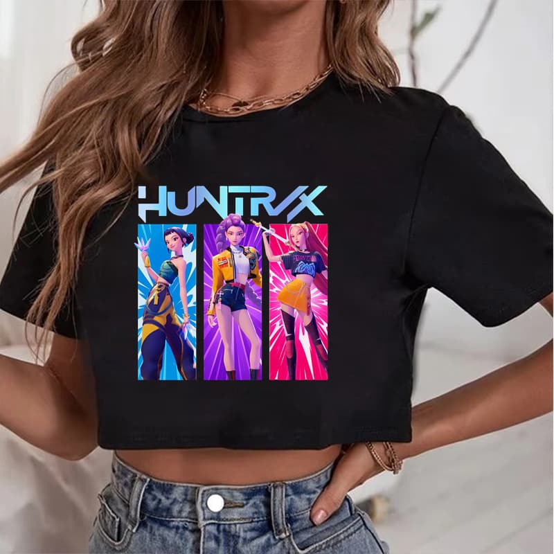 Amazon Best-Selling KPop Girl Group Merch Fashion Women's Top Raglan Short T-Shirt European and American Trend