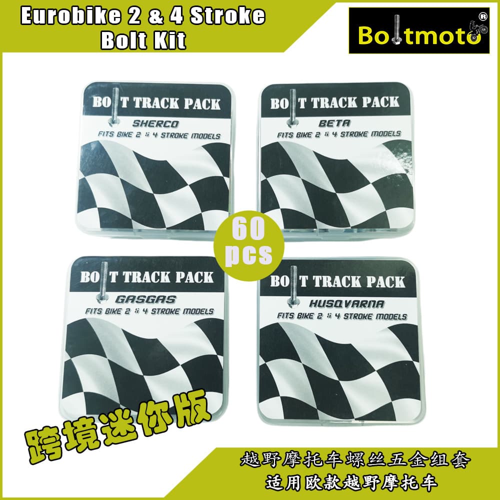 European Off-Road Motorcycle Bolt Kit Compatible with GAS, Husqvarna, SHERCO, Beta Screw Set 60pcs