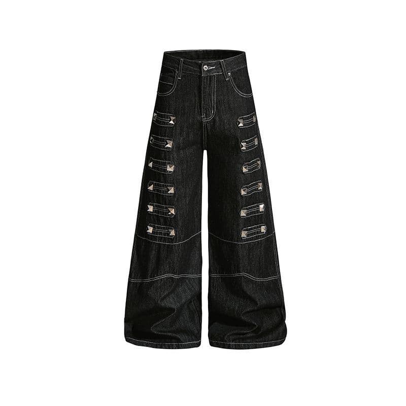 Fall 2026 Couple Style In Stock American Retro Rhinestone Versatile Loose Casual Pants