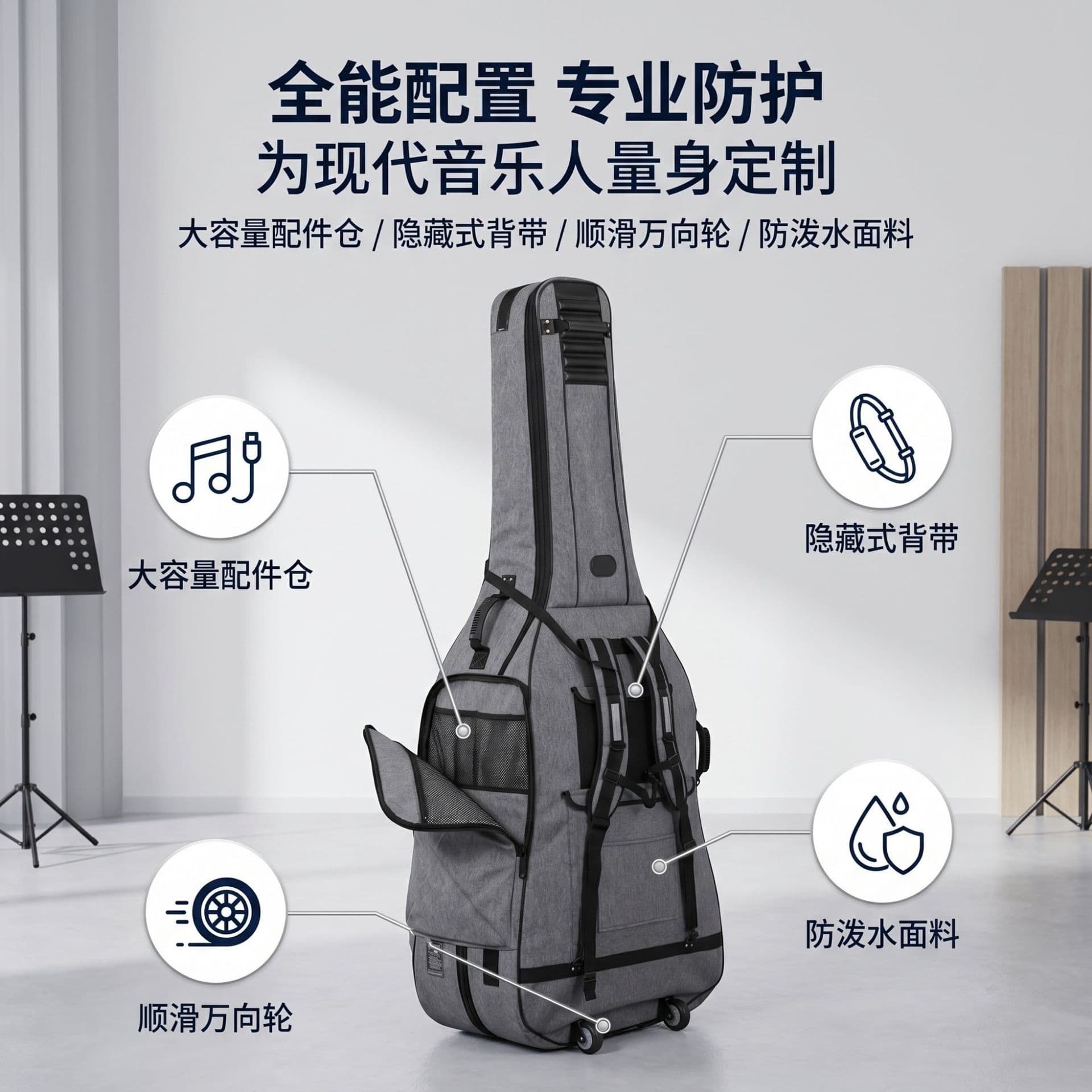 Electric Guitar Gig Bag, Thickened Special Case Bag, Electric Bass Bag, Electric Bass Case, Electric Guitar Backpack 39inch