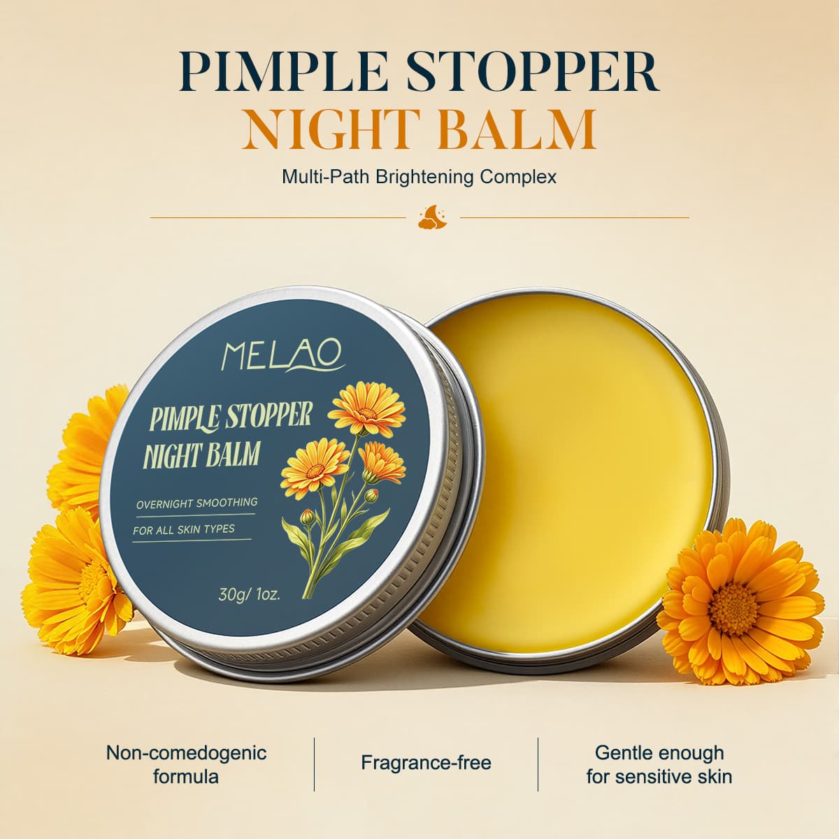 MELAO Repair Night Balm Moisturizing Nourishing Care Balm 30g Pimple Stopper Night Balm