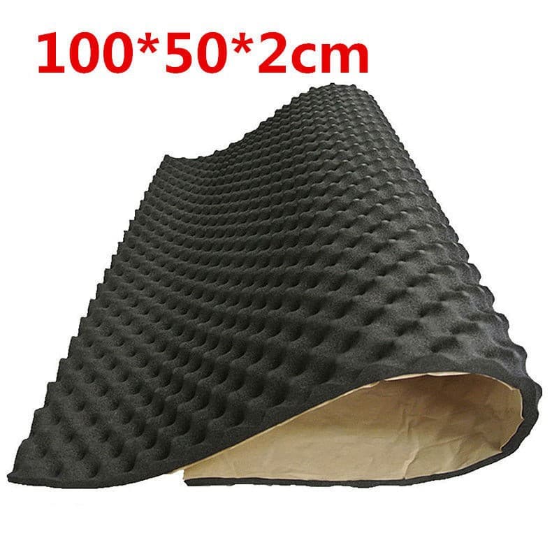Car 100*50*2cm Rubber and Plastic Self-adhesive Wave Peak Sound Absorption Cotton, Sound Insulation, Shockproof, Vibration Damping, Insulation Pad, Cross-border Model