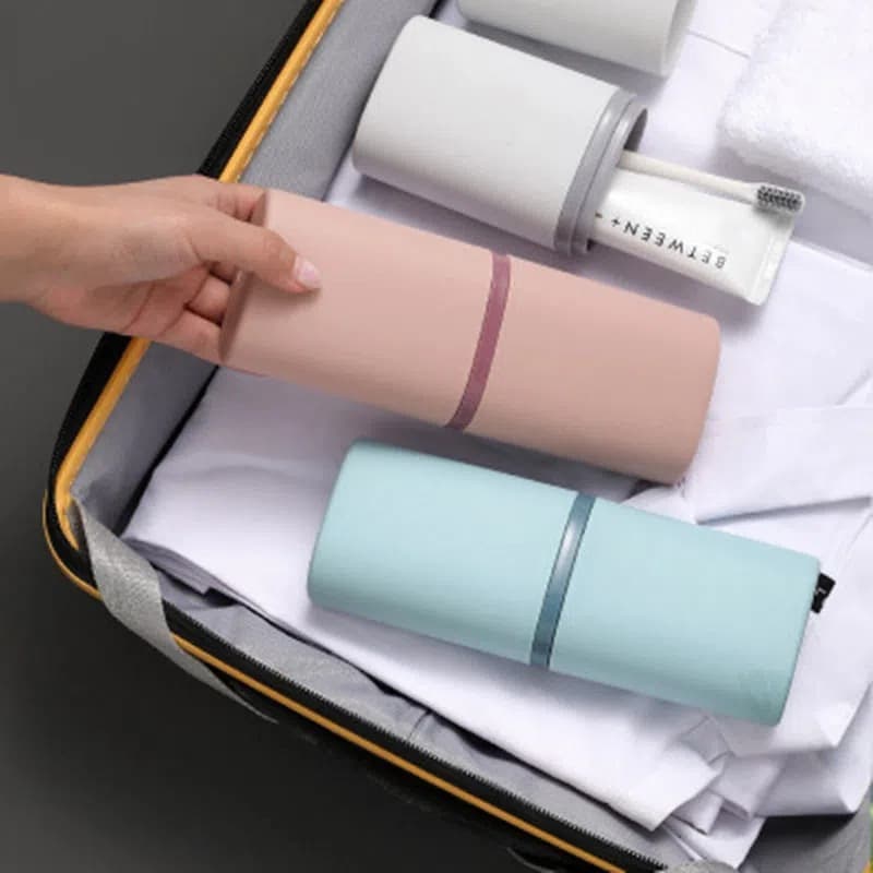Simple Portable Travel Mouthwash Cup Toothbrush Cup, Student Dormitory Toothbrush Holder Washing Cup, Toothpaste Toothbrush Storage Box