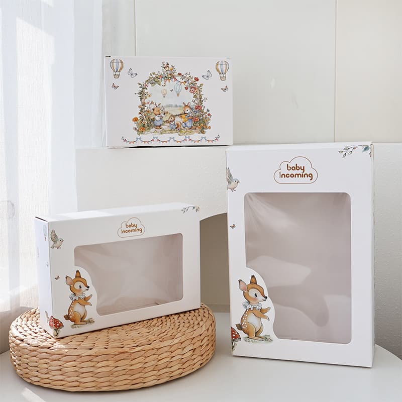 Newborn Washcloth & Towel Gift Packaging Box, Transparent Children's Bath Towel Large Gift Box